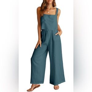 ANRABESS 2 Piece Linen Matching Lounge Set